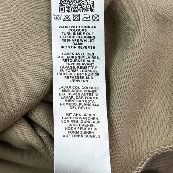 ASOS Oversized V neck Cardigan grandpa sweater Size 4 Fleece Sweater Tan Cotton - Picture 9 of 9